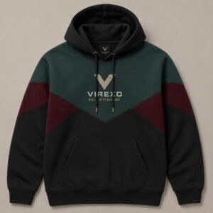 Virexo Chevron Color Block Pullover Hoodie