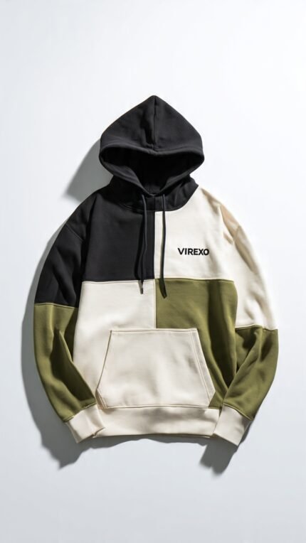 Virexo Signature Color Block Pullover Hoodie