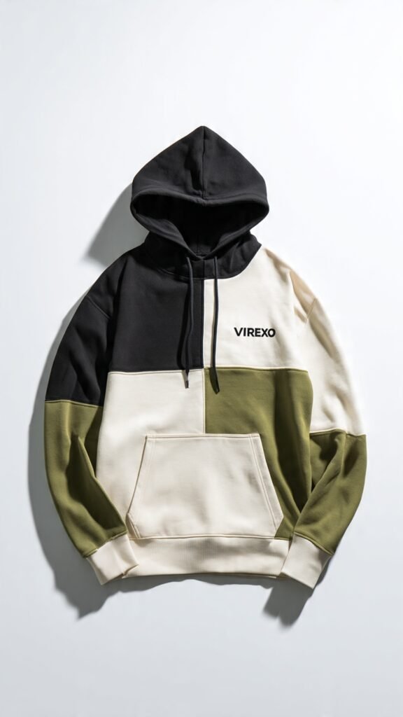 Virexo Signature Color Block Pullover Hoodie