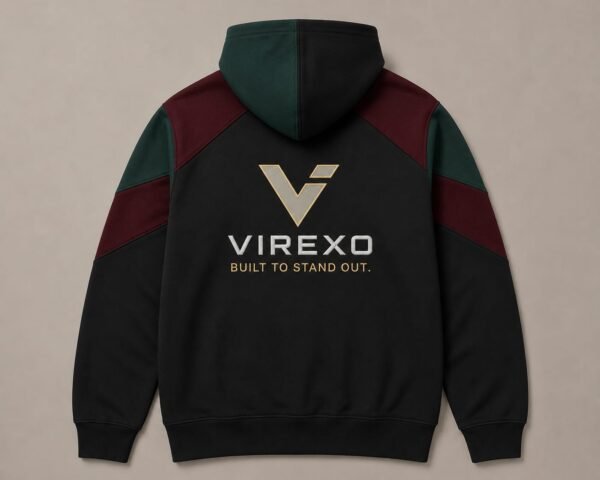 Virexo Chevron Color Block Pullover Hoodie