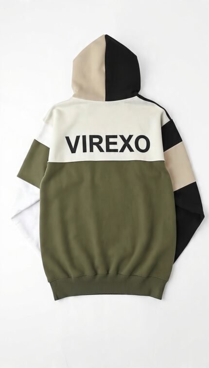 Virexo Signature Color Block Pullover Hoodie