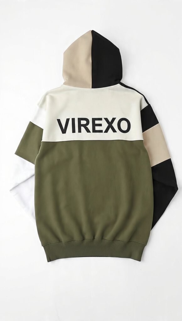 Virexo Signature Color Block Pullover Hoodie