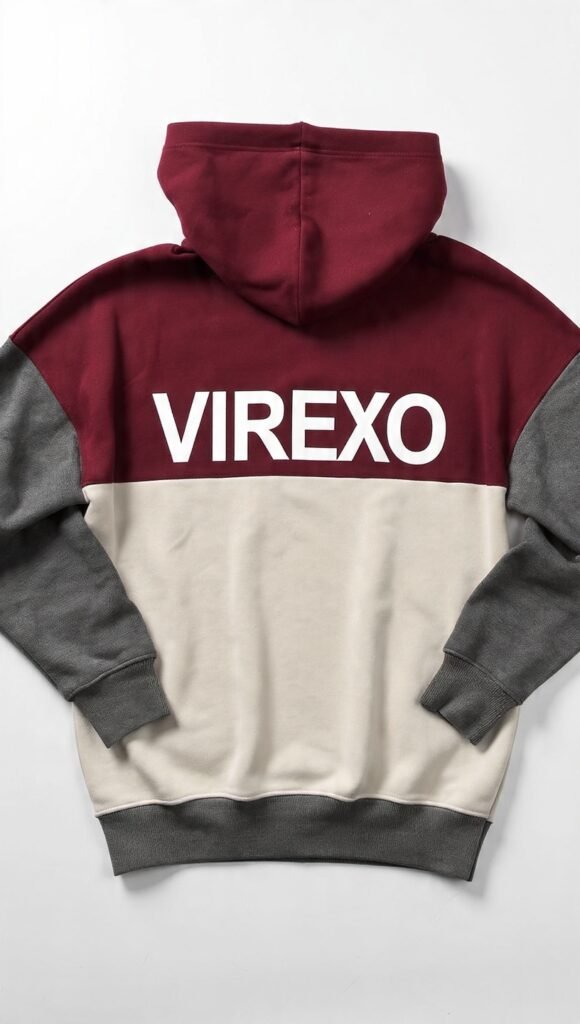 Virexo Bold Logo Color Block Pullover Hoodie