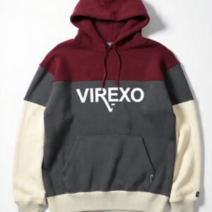 Virexo Bold Logo Color Block Pullover Hoodie